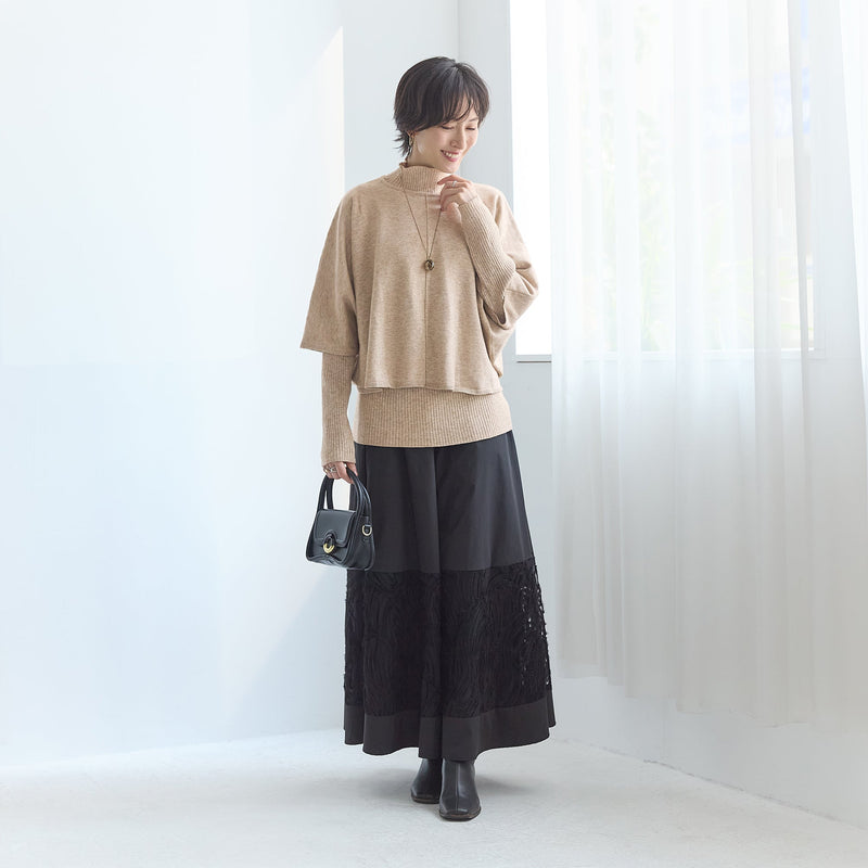 重ねるだけで冬が華やぐ|ケープニットときらめきリブの新作
