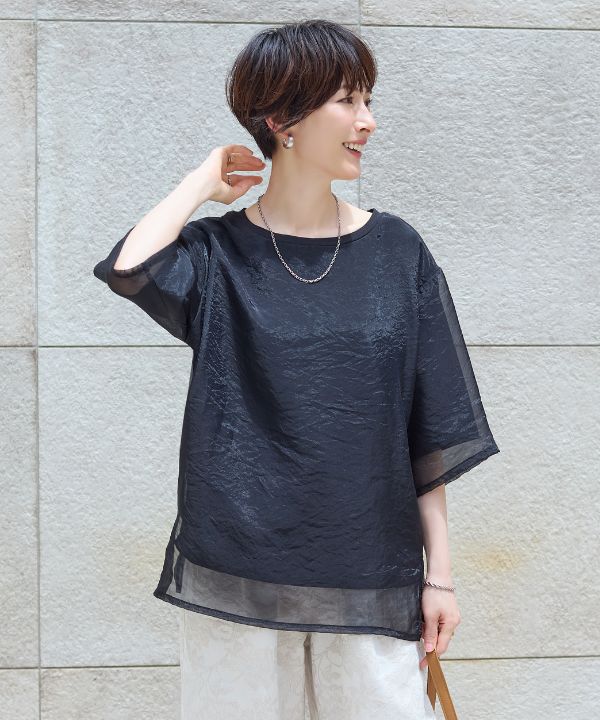 重ね着しなくても今っぽい!一枚で決まる夏のシアーTシャツ