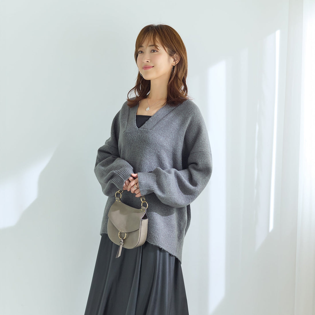 着ぶくれしにくい、すっきり服