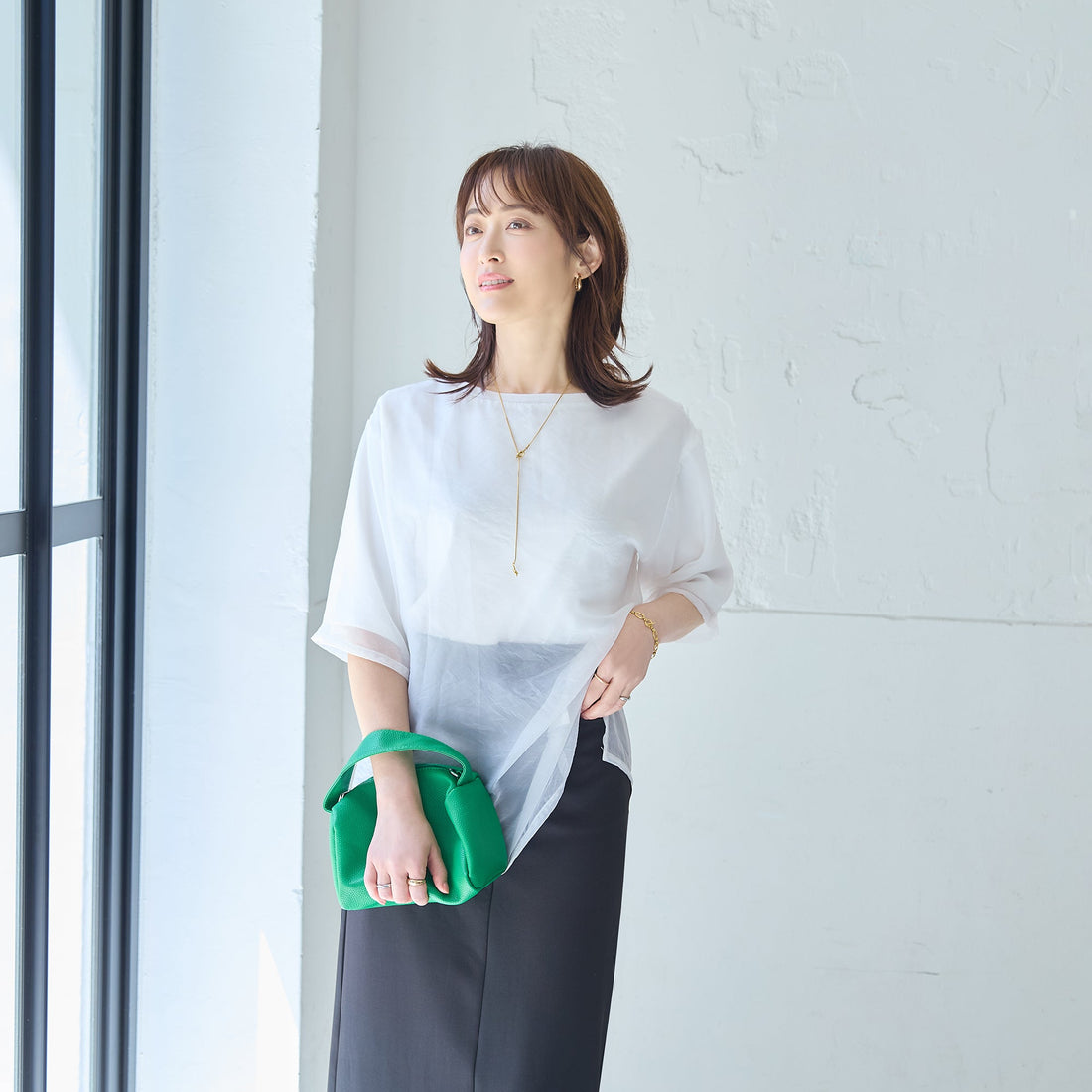 二の腕を、すっきり見せる
