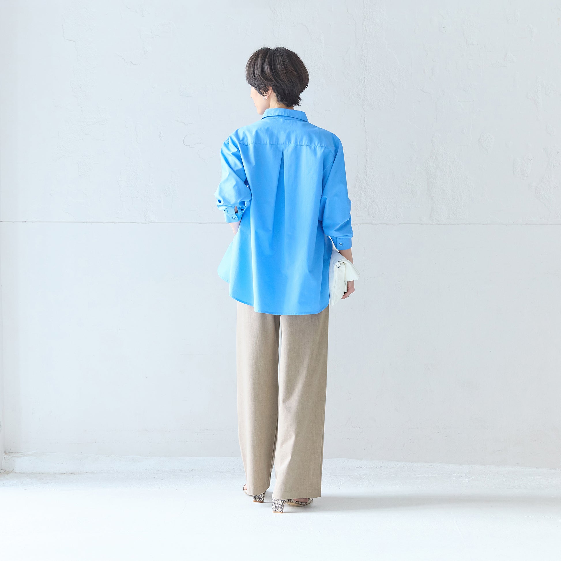 杢調タックワイドパンツ_インベル仕様_トップスインもしやすい総ゴムウエストの大人パンツ
