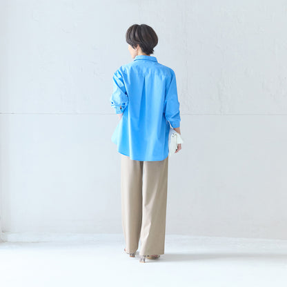 杢調タックワイドパンツ_インベル仕様_トップスインもしやすい総ゴムウエストの大人パンツ