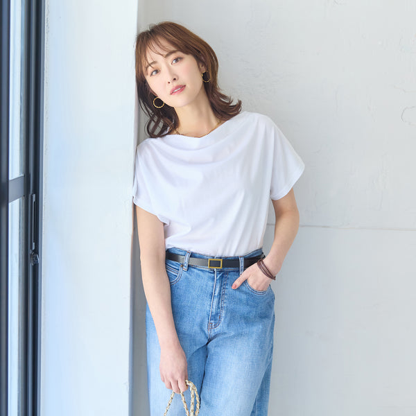 ニュアンスボートネックプルオーバー