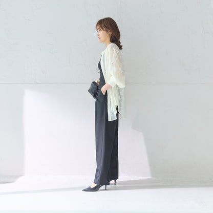 杢調タックワイドパンツ_洗濯機OK_ご自宅で簡単ケアできる接触冷感UVカットパンツ