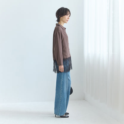 裾レースシャツ