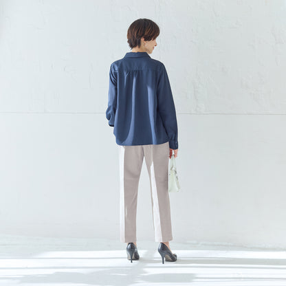 ウールフラノ調美脚パンツ