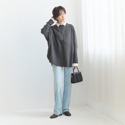 リブ付ドルマンニット