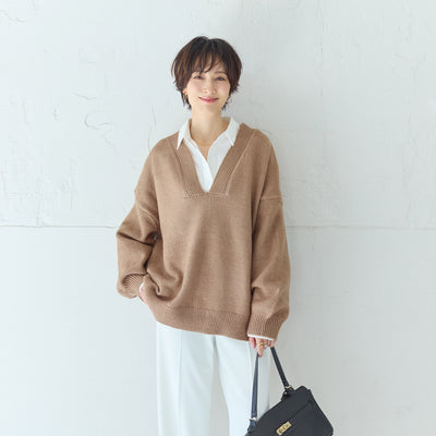 リラックスキーネックセーター