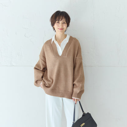 リラックスキーネックセーター