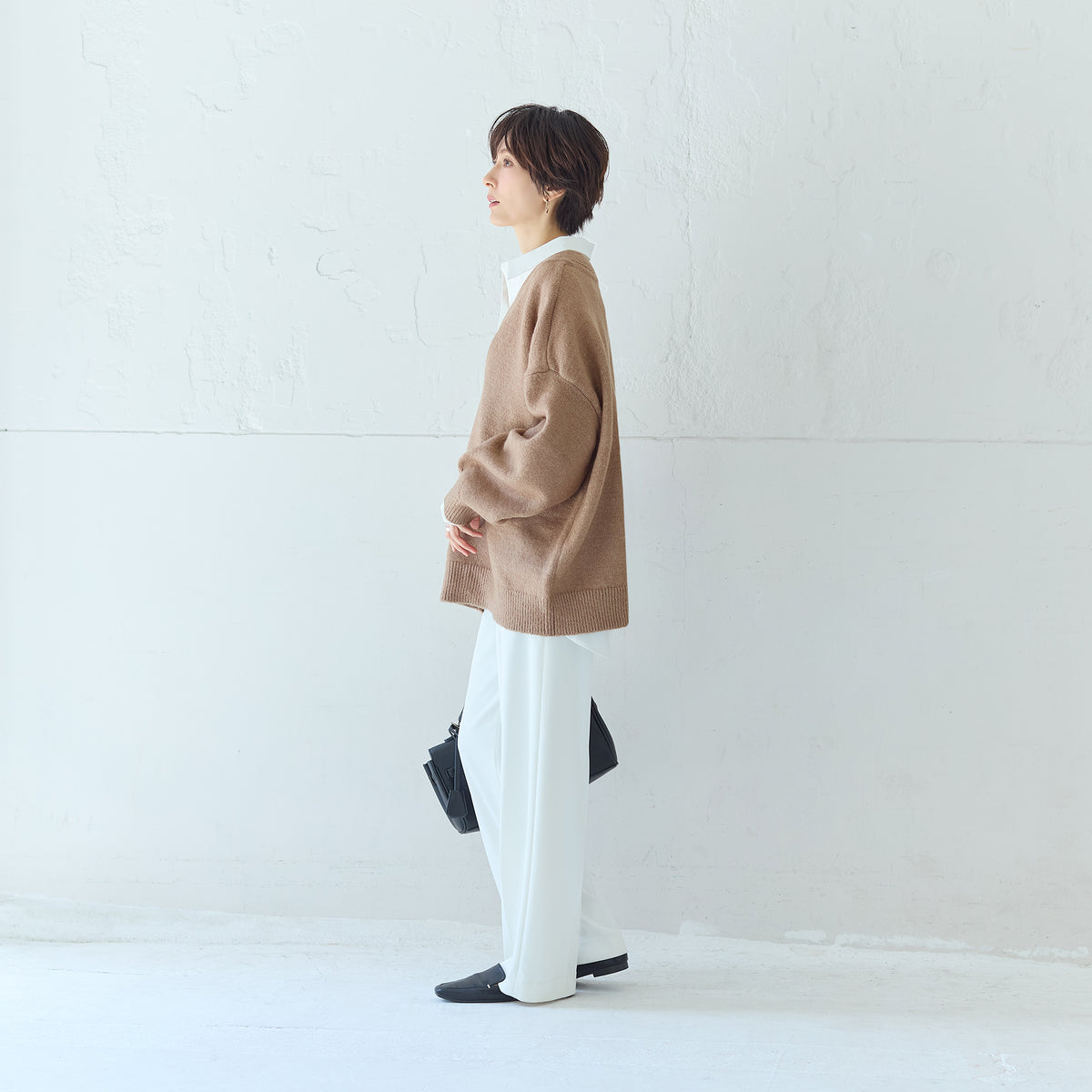 リラックスキーネックセーター
