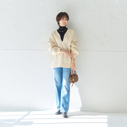 リラックスキーネックセーター