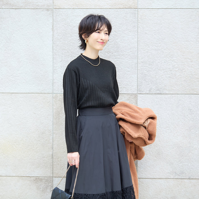 ワイドリブシャイニーニット