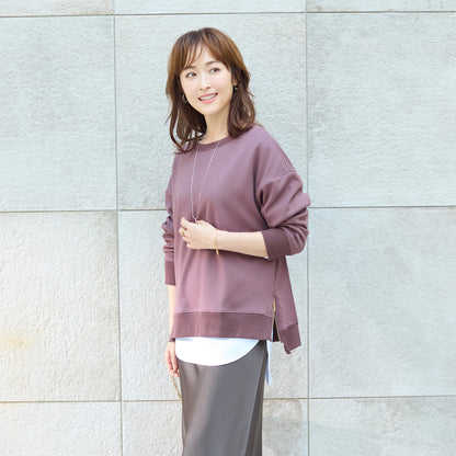 裏起毛サイドジップトレーナー