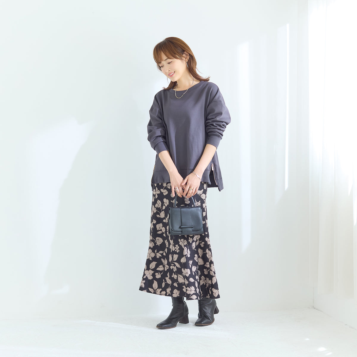 裏起毛サイドジップトレーナー