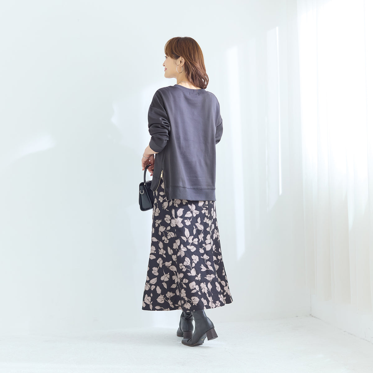 裏起毛サイドジップトレーナー