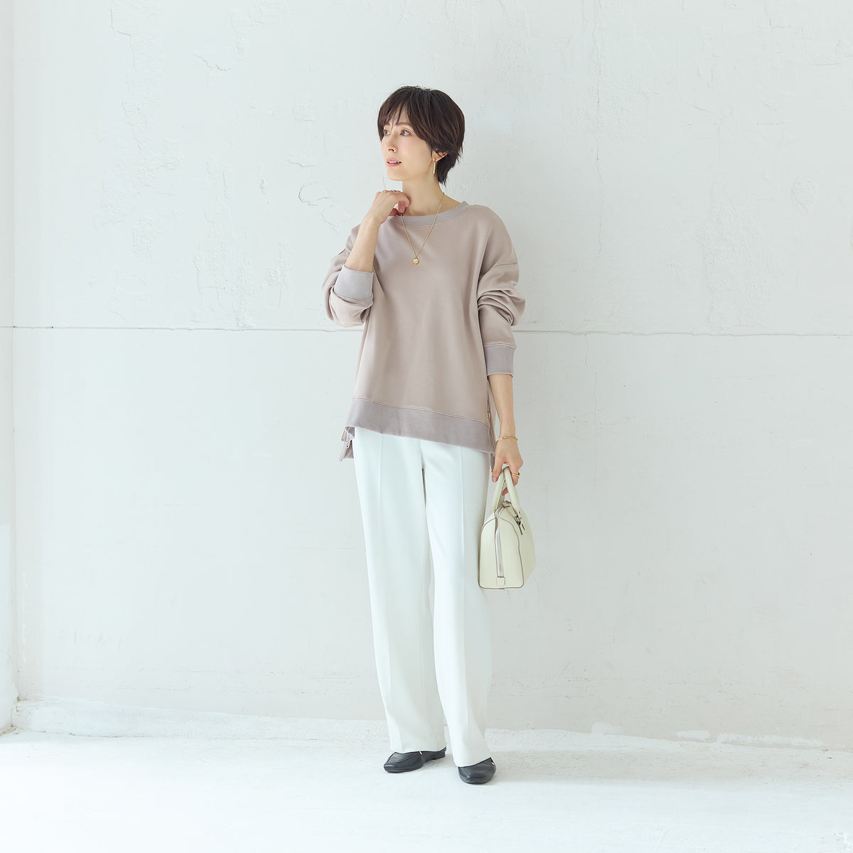 裏起毛サイドジップトレーナー