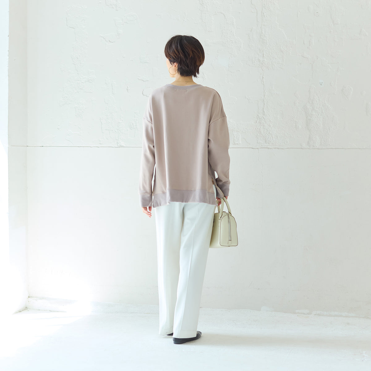 裏起毛サイドジップトレーナー