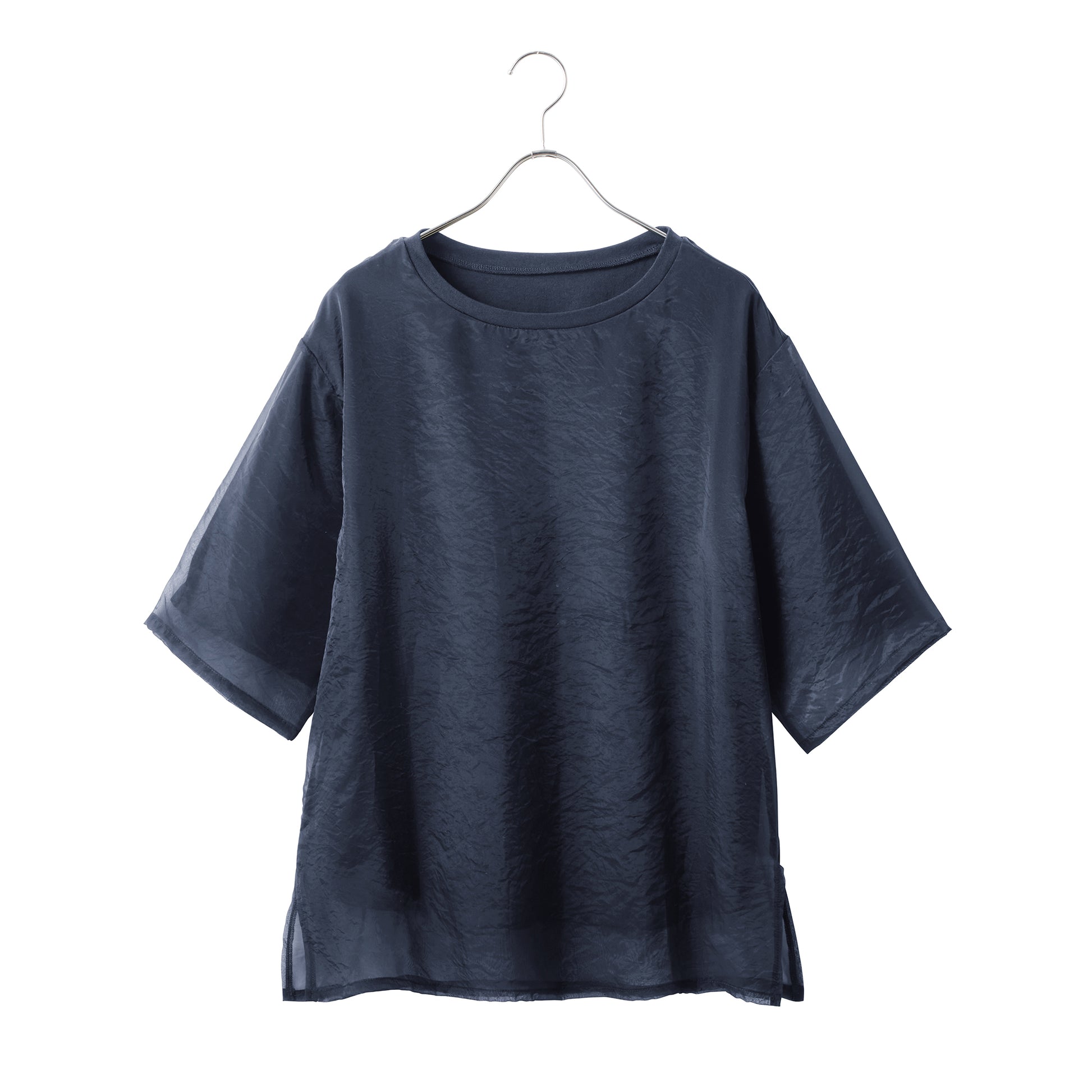 シアー重ね着風Tシャツ｜ポリエステル綿混素材で暑い季節も快適な着心地