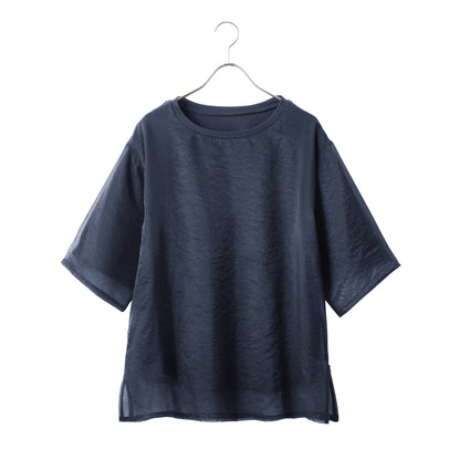 シアー重ね着風Tシャツ｜ポリエステル綿混素材で暑い季節も快適な着心地