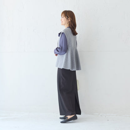 ウールライクペプラムベスト